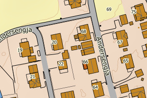 Kartbilde fra WMS-tjeneste av avviket