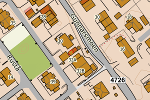 Kartbilde fra WMS-tjeneste av avviket