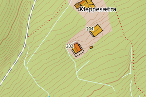 Kartbilde fra WMS-tjeneste av avviket