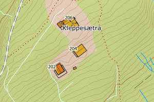 Kartbilde fra WMS-tjeneste av avviket