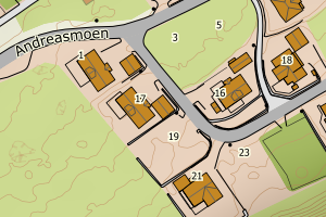 Kartbilde fra WMS-tjeneste av avviket