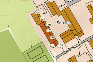 Kartbilde fra WMS-tjeneste av avviket