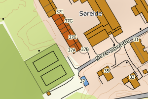 Kartbilde fra WMS-tjeneste av avviket