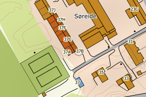 Kartbilde fra WMS-tjeneste av avviket