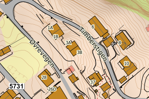 Kartbilde fra WMS-tjeneste av avviket