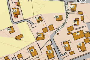 Kartbilde fra WMS-tjeneste av avviket