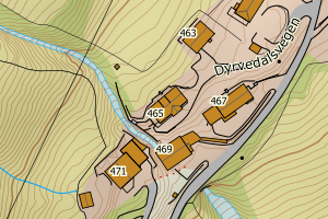 Kartbilde fra WMS-tjeneste av avviket