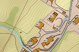Kartbilde fra WMS-tjeneste av avviket