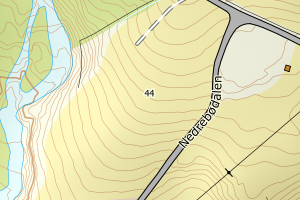 Kartbilde fra WMS-tjeneste av avviket