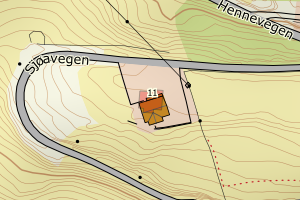 Kartbilde fra WMS-tjeneste av avviket