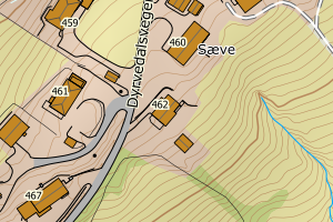 Kartbilde fra WMS-tjeneste av avviket