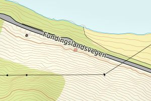 Kartbilde fra WMS-tjeneste av avviket