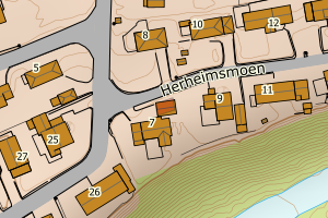 Kartbilde fra WMS-tjeneste av avviket