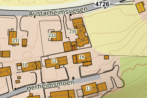 Kartbilde fra WMS-tjeneste av avviket