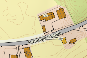 Kartbilde fra WMS-tjeneste av avviket