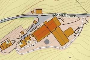 Kartbilde fra WMS-tjeneste av avviket