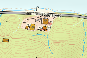 Kartbilde fra WMS-tjeneste av avviket