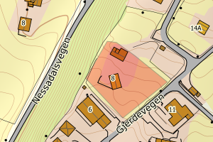 Kartbilde fra WMS-tjeneste av avviket