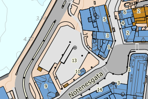 Kartbilde fra WMS-tjeneste av avviket