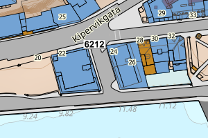 Kartbilde fra WMS-tjeneste av avviket