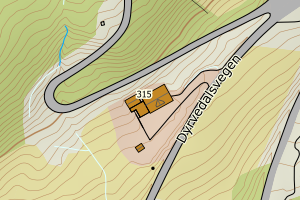 Kartbilde fra WMS-tjeneste av avviket