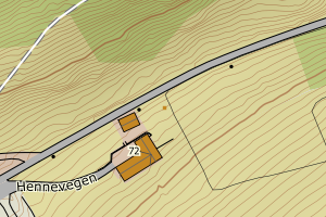 Kartbilde fra WMS-tjeneste av avviket