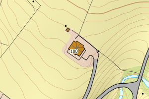 Kartbilde fra WMS-tjeneste av avviket