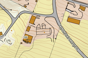Kartbilde fra WMS-tjeneste av avviket