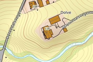 Kartbilde fra WMS-tjeneste av avviket