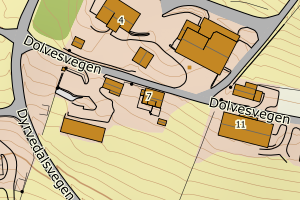 Kartbilde fra WMS-tjeneste av avviket