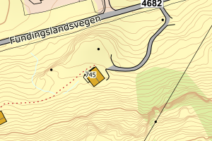 Kartbilde fra WMS-tjeneste av avviket