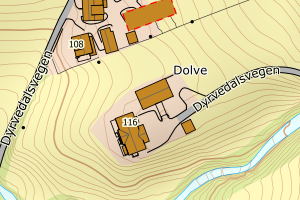 Kartbilde fra WMS-tjeneste av avviket