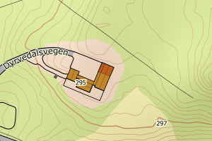 Kartbilde fra WMS-tjeneste av avviket