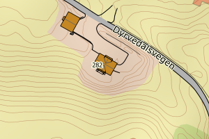 Kartbilde fra WMS-tjeneste av avviket