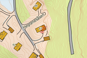 Kartbilde fra WMS-tjeneste av avviket