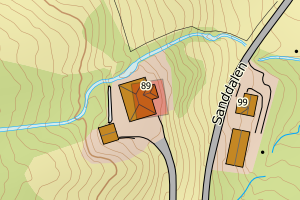 Kartbilde fra WMS-tjeneste av avviket