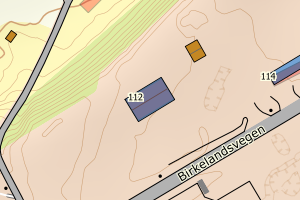 Kartbilde fra WMS-tjeneste av avviket