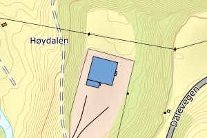 Kartbilde fra WMS-tjeneste av avviket