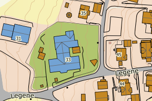 Kartbilde fra WMS-tjeneste av avviket