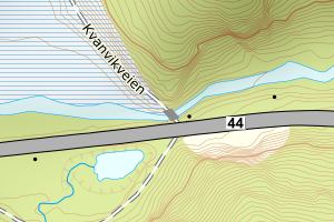 Kartbilde fra WMS-tjeneste av avviket