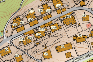 Kartbilde fra WMS-tjeneste av avviket