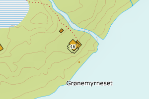 Kartbilde fra WMS-tjeneste av avviket