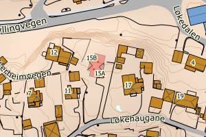 Kartbilde fra WMS-tjeneste av avviket