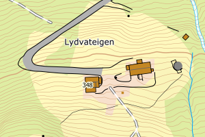 Kartbilde fra WMS-tjeneste av avviket