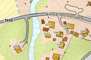 Kartbilde fra WMS-tjeneste av avviket