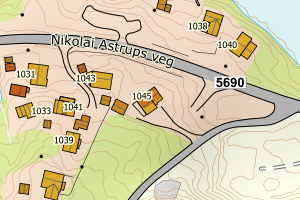 Kartbilde fra WMS-tjeneste av avviket