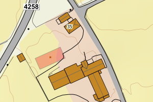 Kartbilde fra WMS-tjeneste av avviket