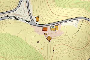 Kartbilde fra WMS-tjeneste av avviket