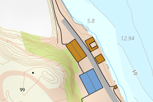 Kartbilde fra WMS-tjeneste av avviket