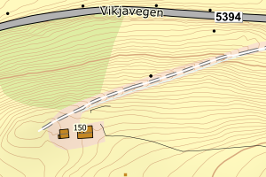 Kartbilde fra WMS-tjeneste av avviket